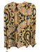 BA & SH Size Small Beige, Pink, Orange Viscose Abstract Long Sleeve Top Beige, Pink, Orange / Small