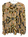 BA & SH Size Small Beige, Pink, Orange Viscose Abstract Long Sleeve Top Beige, Pink, Orange / Small