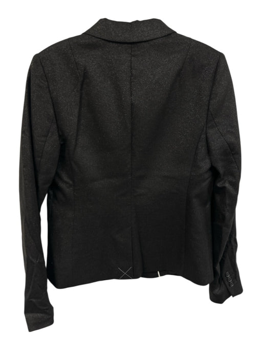 Banana Republic Size 4 Black Rayon Blend Shimmer 1 Button Blazer Jacket Black / 4