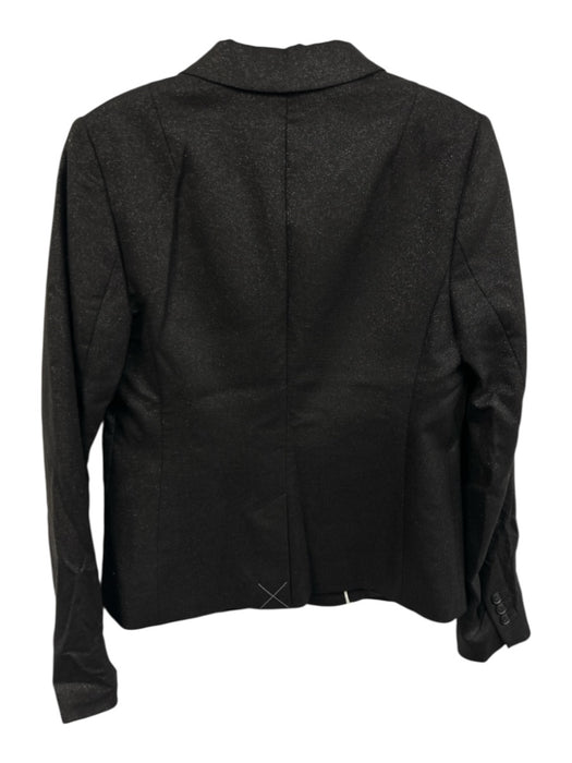 Banana Republic Size 4 Black Rayon Blend Shimmer 1 Button Blazer Jacket Black / 4