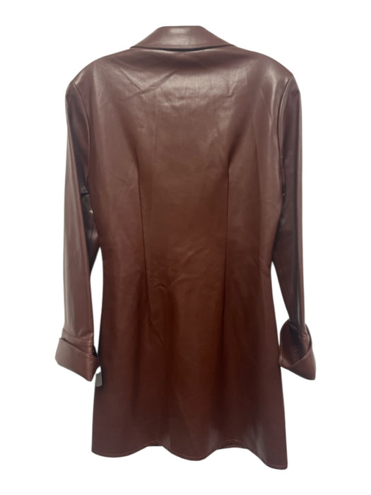 5a7 Cinq a Sept Size 6 Maroon Brown Viscose Polyurethane Long Sleeve Dress Maroon Brown / 6