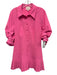 5a7 Cinq a Sept Size 4 Neon Pink Polyester Blend Pleated Button Down Dress Neon Pink / 4