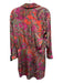 L'agence Size 4 Orange, Pink, Green Polyester Paisley Button Down Collared Dress Orange, Pink, Green / 4