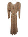 Shoshanna Size 2 Orange, Pink, & Green Viscose Blend Paisley Slip Inc Midi Dress Orange, Pink, & Green / 2