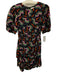 Rhode Size 4 Navy & Multi print Viscose Abstract Short Puff Sleeve Dress Navy & Multi print / 4
