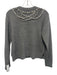 5a7 Cinq a Sept Size XS Gray Wool Blend Faux Pearl Jeweled Knit Sweater Gray / XS