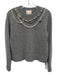 5a7 Cinq a Sept Size XS Gray Wool Blend Faux Pearl Jeweled Knit Sweater Gray / XS