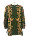Anna Cate Size XS Green Print Cotton Blend Floral Button Down Long Sleeve Dress Green Print / XS