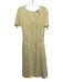 COS Size Small Pastel Yellow Cotton Blend Short Sleeve Back Zip Midi Dress Pastel Yellow / Small