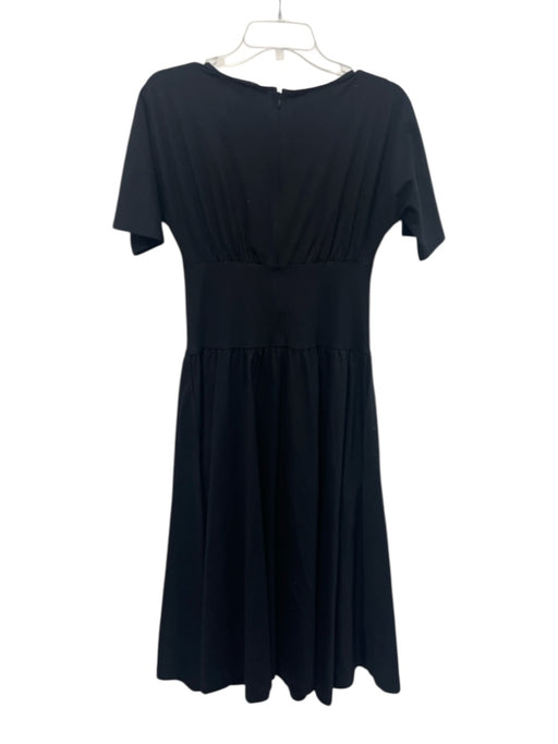 COS Size XS Black Cotton Blend Half Sleeve Back Zip Midi Maxi Dress Black / XS