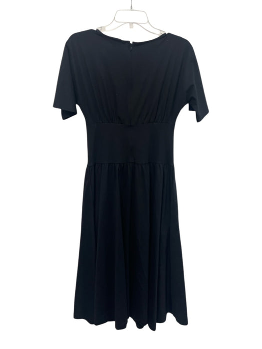 COS Size XS Black Cotton Blend Half Sleeve Back Zip Midi Maxi Dress Black / XS