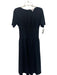 COS Size XS Black Cotton Blend Half Sleeve Back Zip Midi Maxi Dress Black / XS