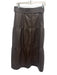 Marie Oliver Size 4 Dark Brown Polyurethane Faux Leather Waist tie Midi Skirt Dark Brown / 4