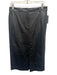 J Crew Size 6 Black Polyurethane Faux Leather Midi Front Slit Skirt Black / 6