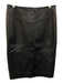 Reiss Size 6 Black Sheep Leather Back Zip Back Slit Midi Skirt Black / 6