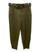 Veronica Beard Size 6 Olive Green Polyurethane Faux Leather Barrel Leg Pants Olive Green / 6