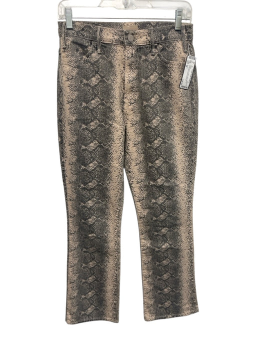 Mother Size 28 Cream & Gray Cotton Blend Denim Snake Print Bootcut Pants Cream & Gray / 28