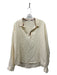 Dylan Size S Cream Cotton Gauze Half Button Long Sleeve Top Cream / S