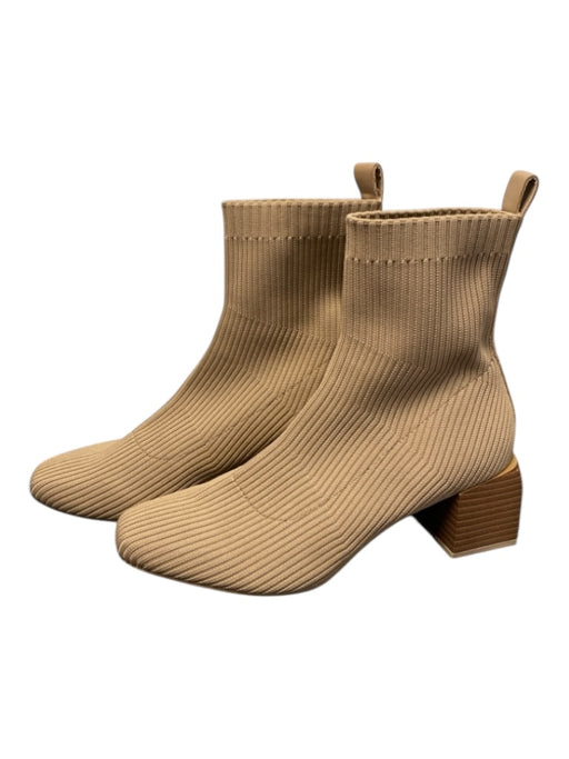 Dolce Vita Shoe Size 8 Taupe Fabric Ribbed Above the Ankle Sqaure Toe Booties Taupe / 8