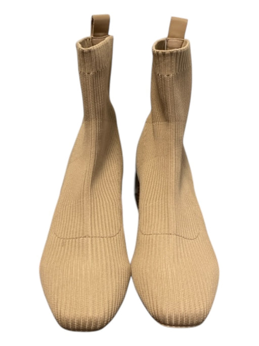 Dolce Vita Shoe Size 8 Taupe Fabric Ribbed Above the Ankle Sqaure Toe Booties Taupe / 8