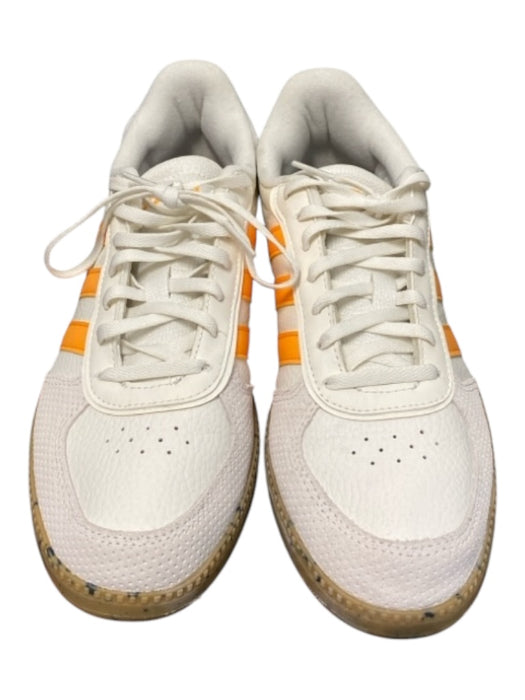 Adidas Shoe Size 8 White & Orange Leather & Suede Lace Up Low Top Sneakers White & Orange / 8