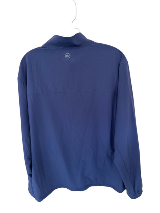 Peter Millar Navy Recycled Polyester Solid Half Zip Golf Men's Pullover Navy / L