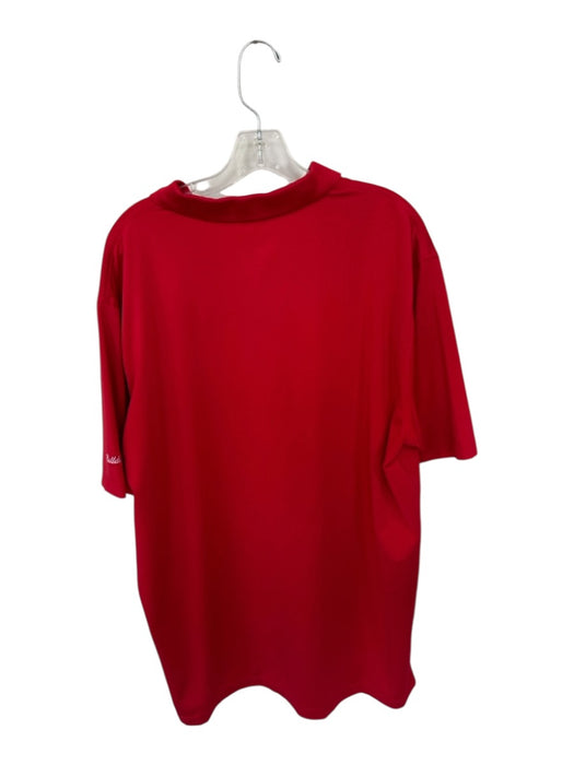Peter Millar Size XL Red & Black Polyester UGA Golf Men's Polo Red & Black / XL