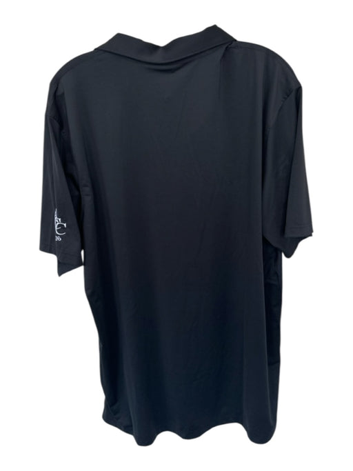 Peter Millar Size XL Black & White Polyester Solid Golf Men's Polo Black & White / XL