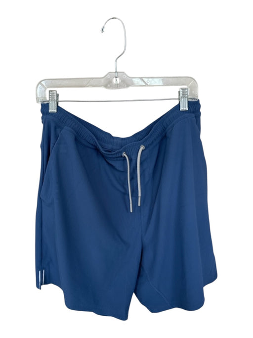 Johnnie-O Size L Blue Nylon Ribbed Athletic Men's Shorts Blue / L