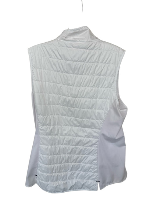 Peter Millar Size M White Quilted Full ZIp Athletic Vest White / M
