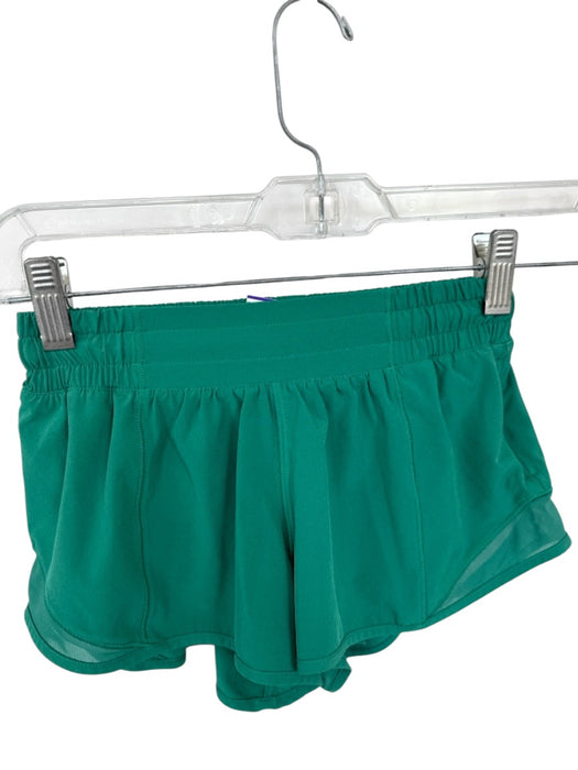 Lululemon Size 0 Green Recycled Polyester Blend Elastic Waist Athletic Shorts Green / 0