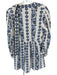 Beyond by Vera Size Est Small White & Blue Viscose Long Sleeve Botanical Dress White & Blue / Est Small