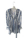 Beyond by Vera Size Est Small White & Blue Viscose Long Sleeve Botanical Dress White & Blue / Est Small