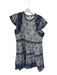 Sea New York Size M Navy & Purple Cotton Flutter Cap sleeve Botanical Dress Navy & Purple / M