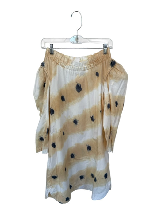 Sea New York Yellow & Navy Cotton Off Shoulder Dots Button Back Dress Yellow & Navy / M