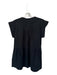 Hunter Bell Size S Black Cotton V Neck Pleats Quarter Button Mini Dress Black / S