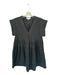 Hunter Bell Size S Black Cotton V Neck Pleats Quarter Button Mini Dress Black / S