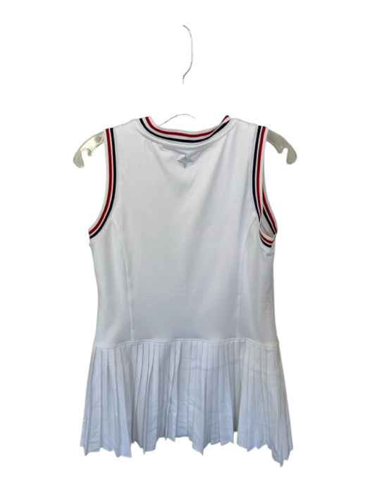 Tuckernuck Size M White, Red, & Blue Polyester & Spandex V Neck Athletic Dress White, Red, & Blue / M