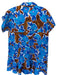 Hunter Bell Size M Blue & Brown Cotton Blend Half Button Collar Mini Dress Blue & Brown / M