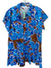 Hunter Bell Size M Blue & Brown Cotton Blend Half Button Collar Mini Dress Blue & Brown / M
