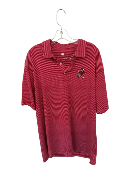 Onward Reserve Size XL Red & White polyester & spandex Stripe GEORGIA Men's Polo Red & White / XL