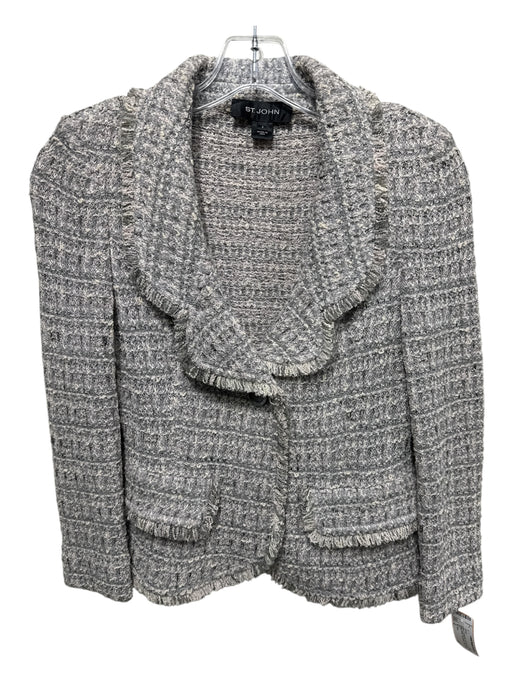 St. John Size 2 Gray & Light pink No Fabric Tag Tweed Fray Detail Jacket Gray & Light pink / 2