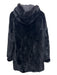 Saks Fifth Ave Size 8 Black Mink Fur Button Close Removable Hood Coat Black / 8