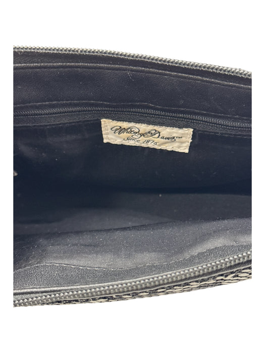 Whiting & Davis Black Fabric Chainmail Zip Close Shoulder Strap Evening Bag Black / S