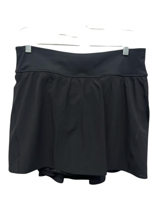 Spanx Size XL Black Polyester Blend Zip Pocket Skort Skirt Black / XL