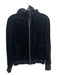 Vince Size S Black Cotton Velour Hood Zip Jacket Black / S