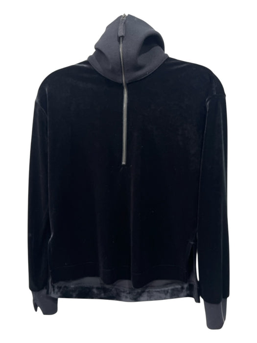 Spanx Size XS Black Polyester Velvet Quarter Zip Sweater Black / XS