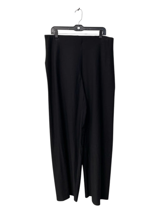 Eileen Fisher Size L Black Poly Blend Pull on High Waist Stretch Full Body Pants Black / L