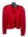 St John Collection Size 2 Red Wool Blend Button Detail Button Shoulder Cardigan Red / 2