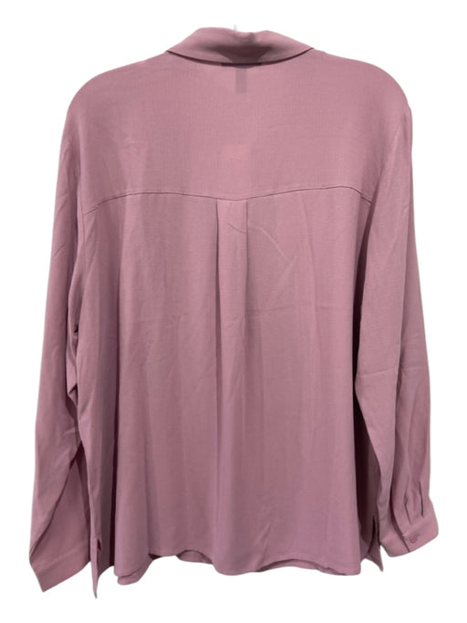 Eileen Fisher Size L Light Pink Silk Button Up Collar Long Sleeve Top Light Pink / L